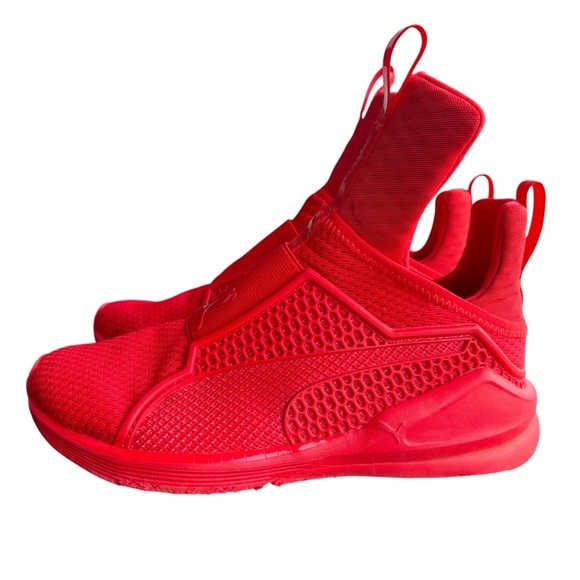 PUMA x Fenty Fierce by Rihanna Red High Tongue Exclusive Sneaker Women’s Size 6 - Picture 3 of 6